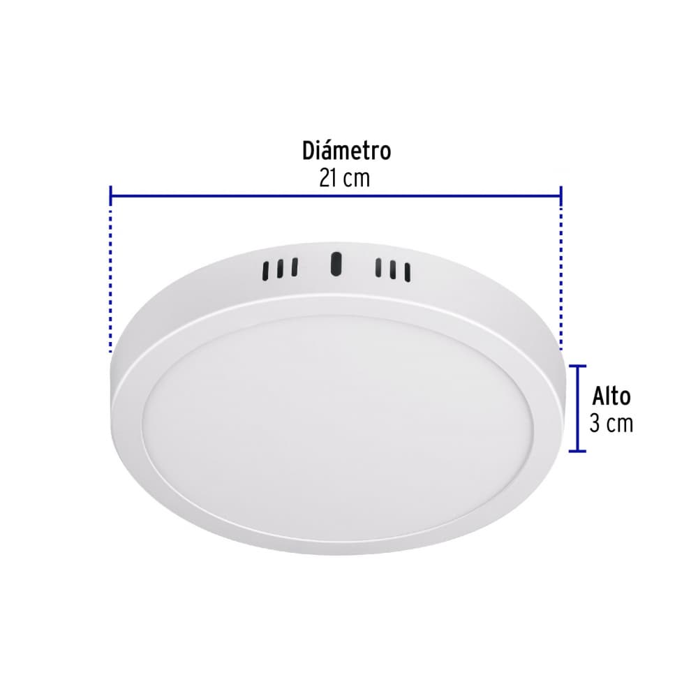 Luminario redondo blanco LED 18 W Volteck PLA-207L - Miniatura 3