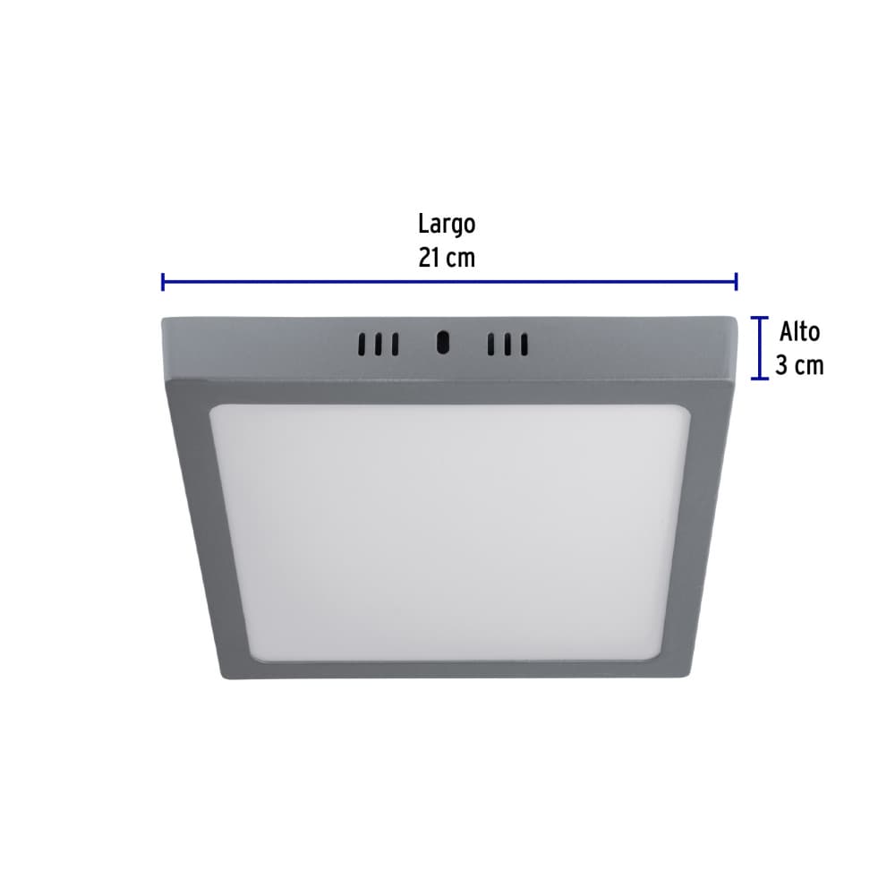 Luminario cuadrado gris LED 18 W Volteck PLA-220L - Miniatura 3