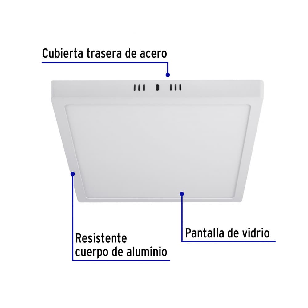 Luminario cuadrado blanco LED 24 W Volteck PLA-213L - Miniatura 2
