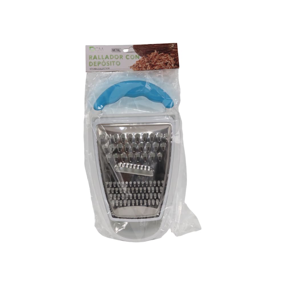 Rallador con depósito con mango color azul 27 cm x 15 cm Casa y Menaje - Miniatura 3