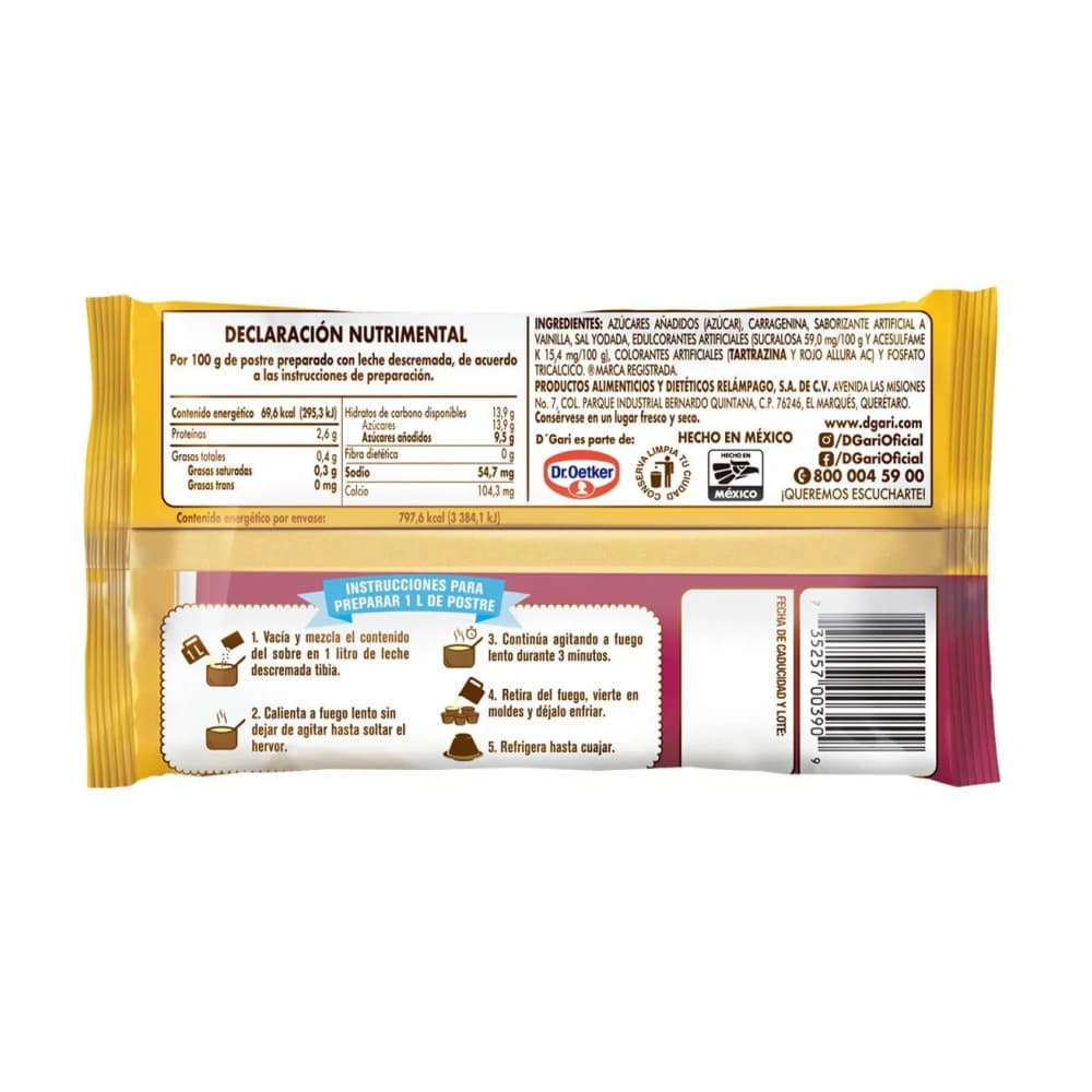 Flan sabor vainilla D'Gari (115 g / 4.06 oz) - Miniatura 3