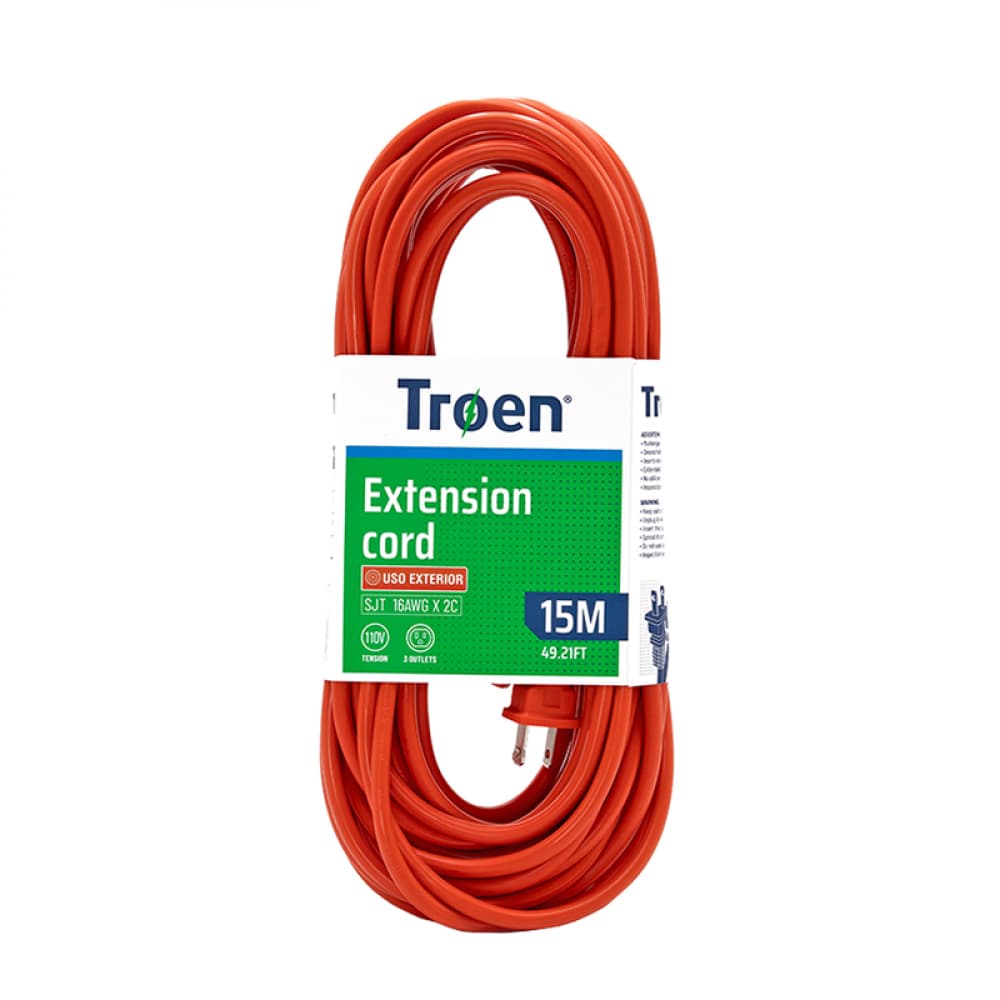 Extensión eléctrica 3 contactos para uso exterior 15 m Troen - Miniatura 3
