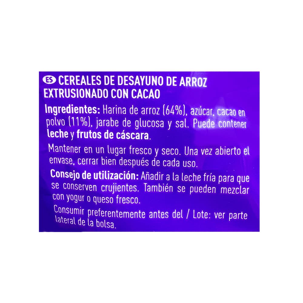 Cereal de arroz inflado con cacao El Corte Inglés (500 g / 1.1 lb) - Miniatura 4