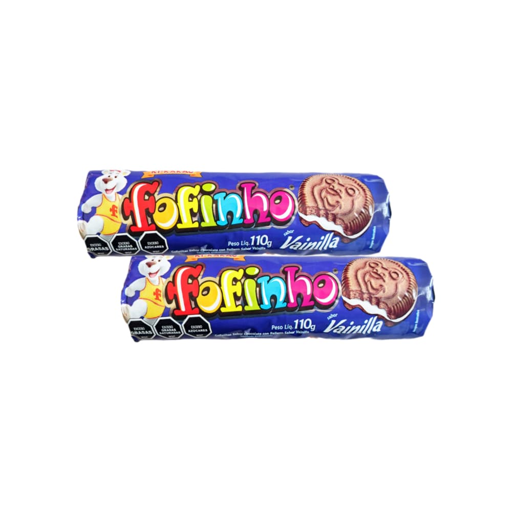 Galletas de chocolate rellenas con crema de vainilla Fofinho Ki-kakao (2 x 110 g / 3.9 oz) - Imagen 1