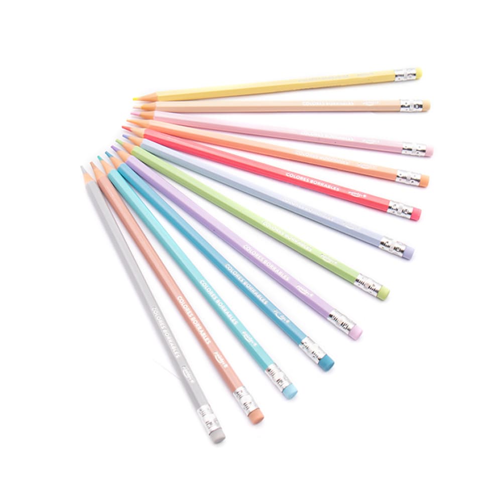 Juego de 12 lápices de colores pasteles borrables Pointer - Miniatura 3
