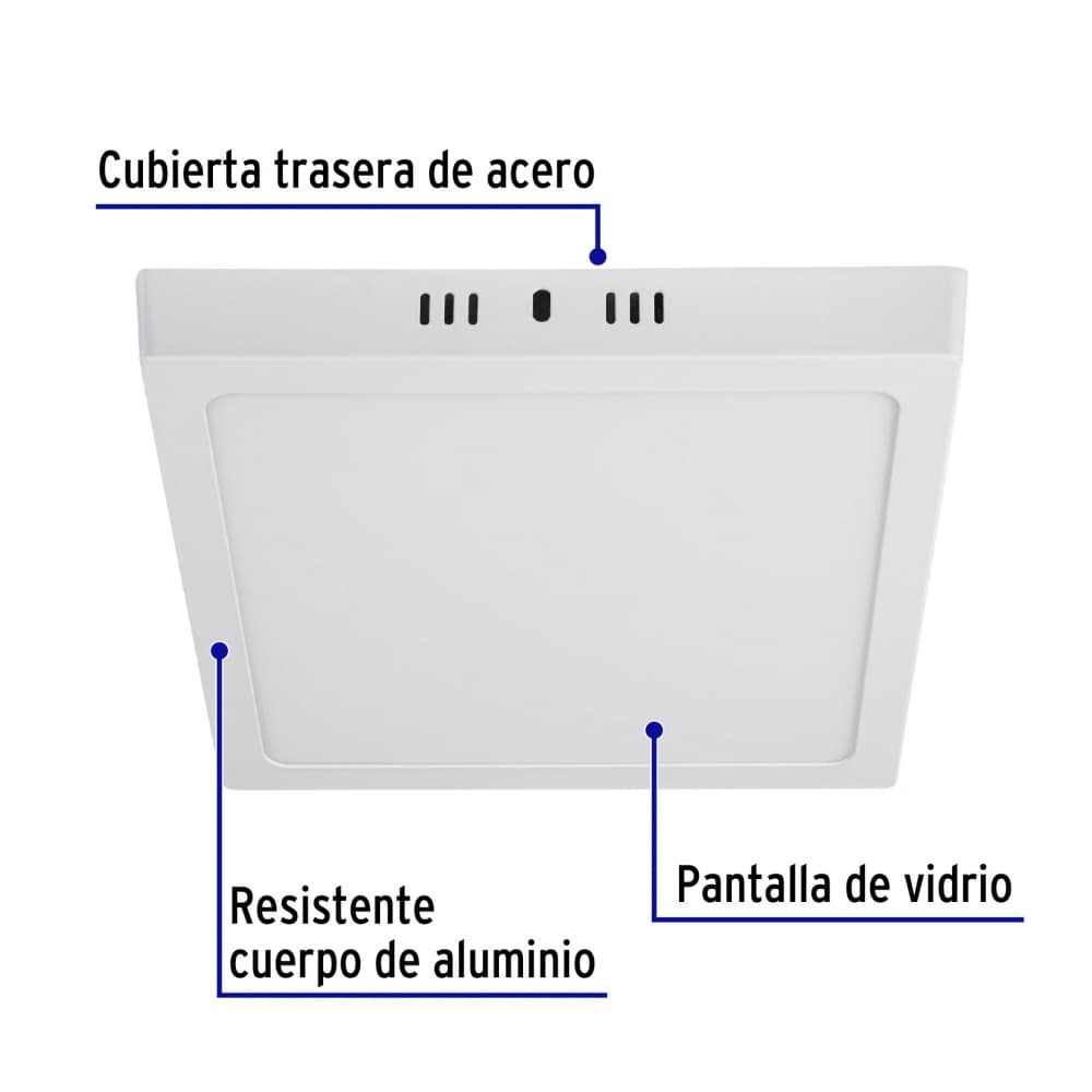Luminario cuadrado blanco LED 18 W Volteck PLA-212L - Miniatura 2