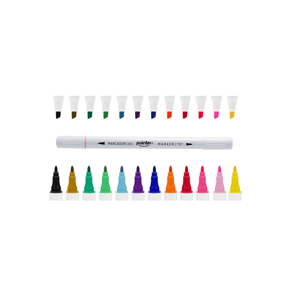 Juego de 12 marcadores doble punta Pointer - Miniatura 2