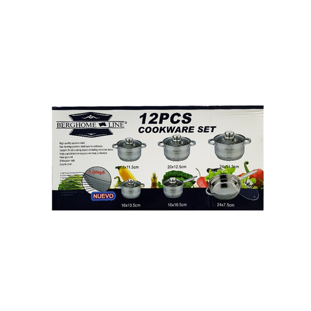 Juego de 6 ollas - caldero - con tapa Berghome Line - Imagen 1