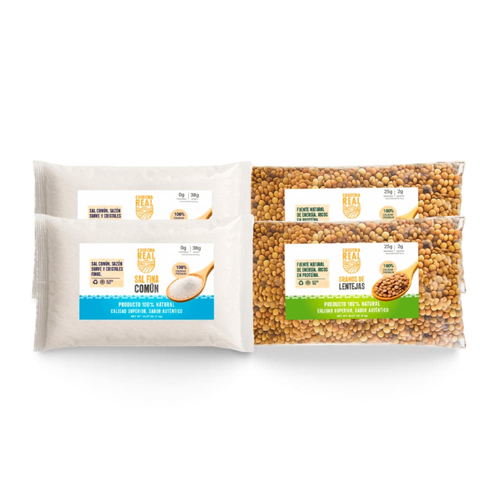 Combo esencial de cocina Cosecha Real #24: Sal fina común + Lentejas - Imagen 1