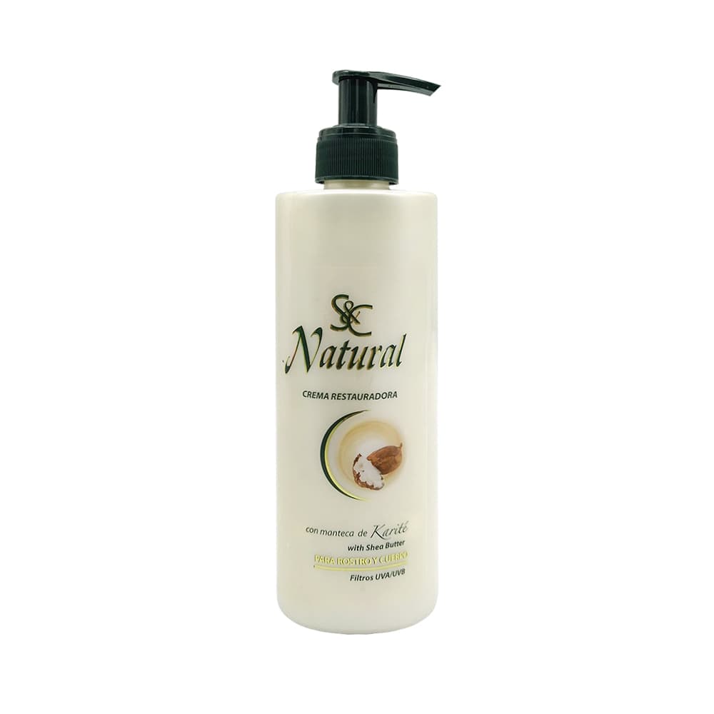 Crema restauradora con manteca de karité para rostro y cuerpo Natural S&C (400 ml) - Imagen 1