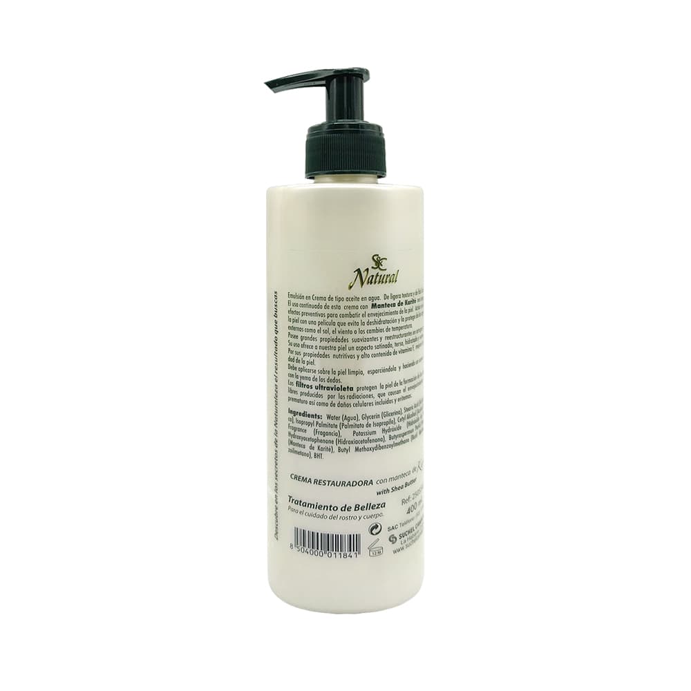 Crema restauradora con manteca de karité para rostro y cuerpo Natural S&C (400 ml) - Miniatura 2