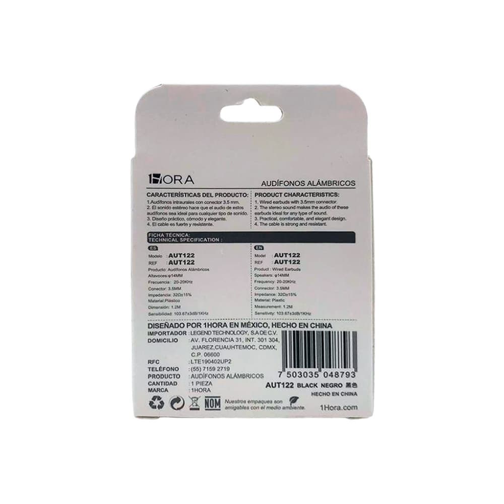 Audífonos alámbricos 1Hora AUT122 - Miniatura 2