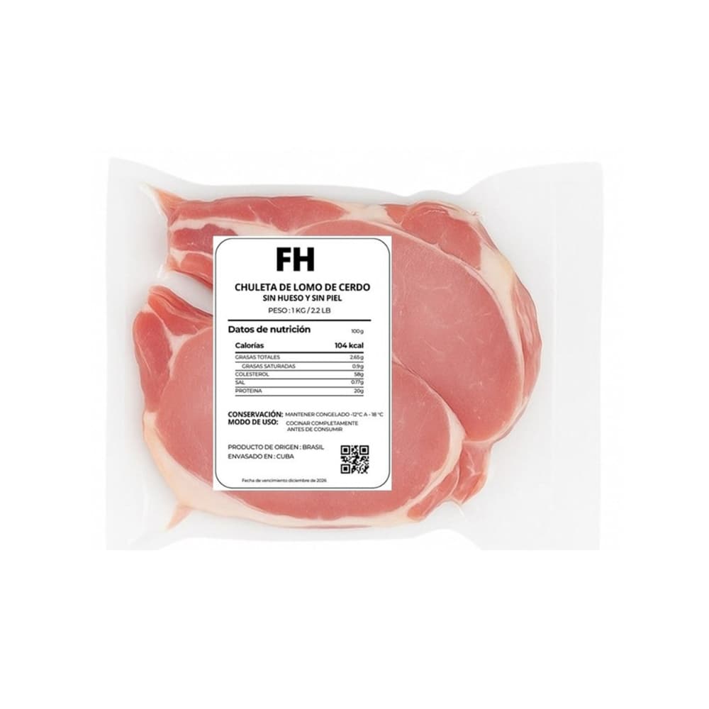 Chuleta de lomo cerdo sin piel y sin hueso Fresco Habana (1 kg / 2.2 lb) - Miniatura 2