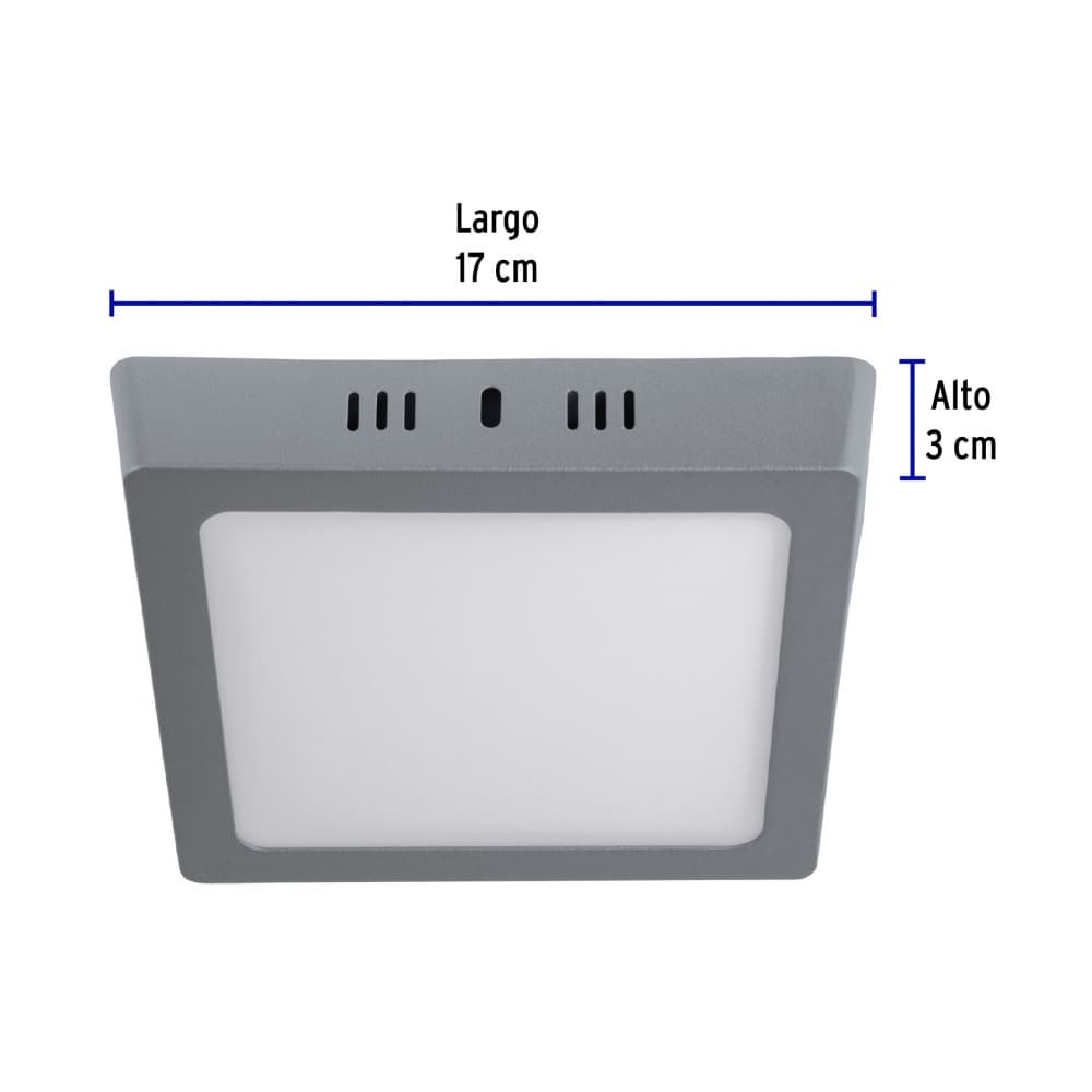 Luminario cuadrado gris LED 12 W Volteck PLA-219L - Miniatura 6