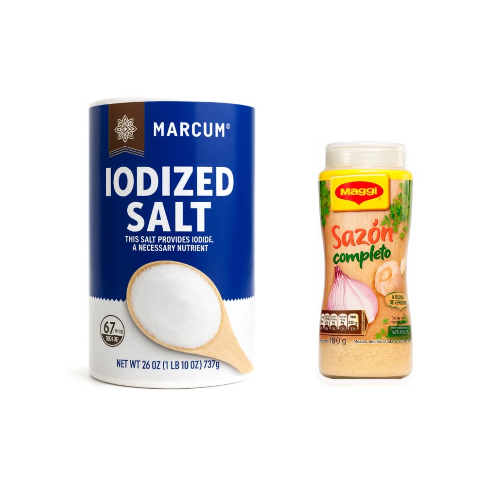 Sazón completo Maggi (180 g / 6.35 oz) +  Sal yodada Marcum (737 g / 1.6 lb) - Miniatura 1