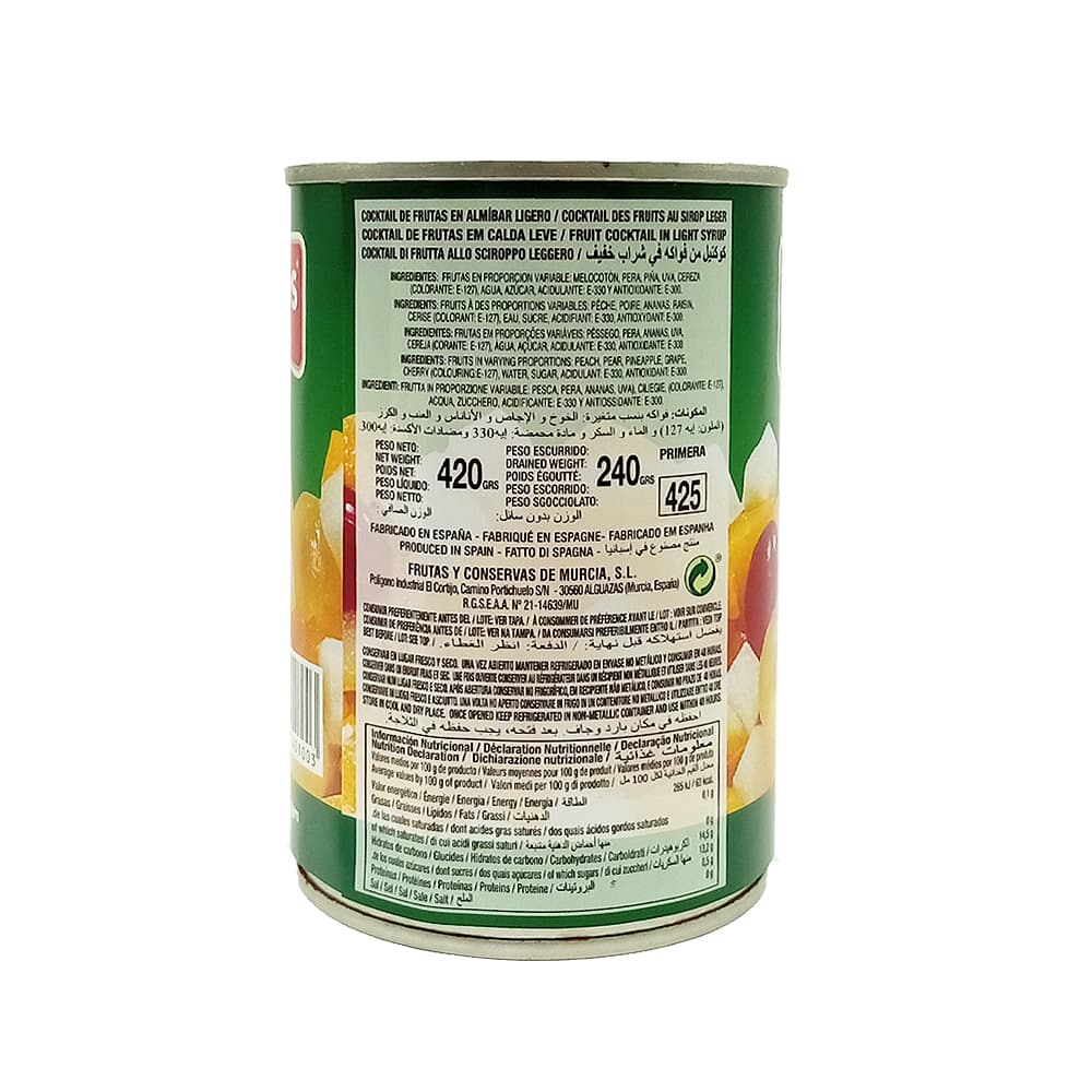 Coctel de frutas en almíbar ligero Mocitos (420 g / 14.8 oz) - Miniatura 3