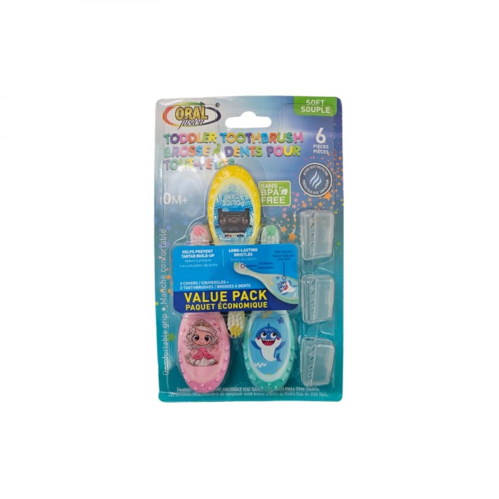 Cepillos de dientes para niños con funda Oral fusion (3 U) - Imagen 1