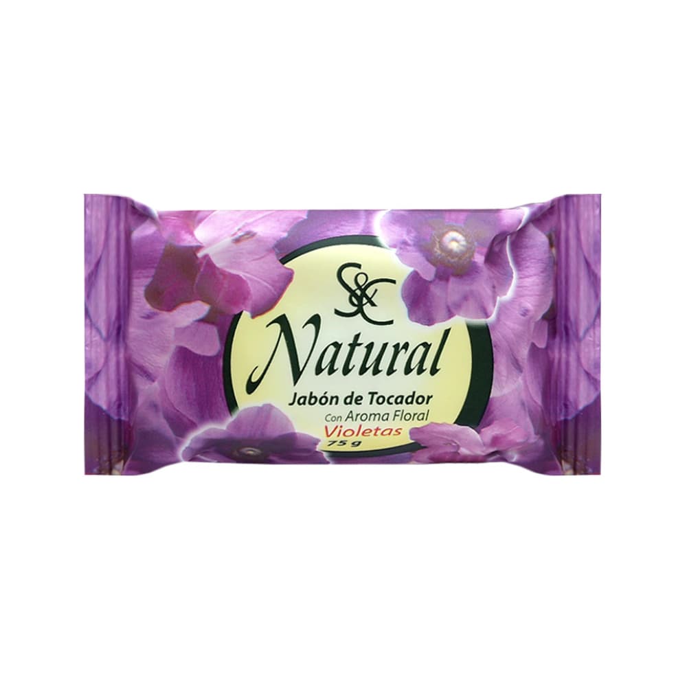 Jabón de tocador con aroma floral violetas Natural S&C (75 g / 2.64 oz) - Imagen 1