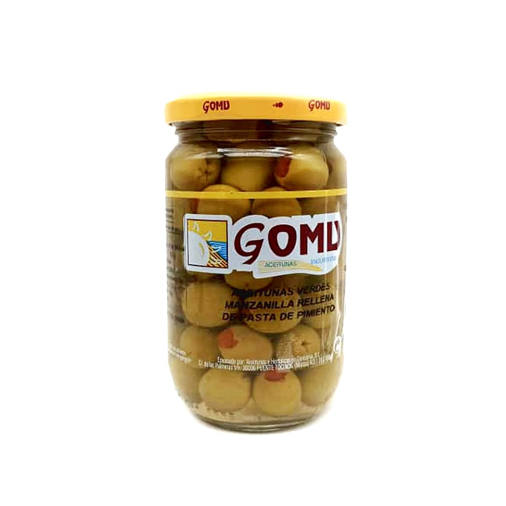 Aceitunas verdes rellenas de pasta de pimiento Gomu (300 g / 10.58 oz) - Imagen 1