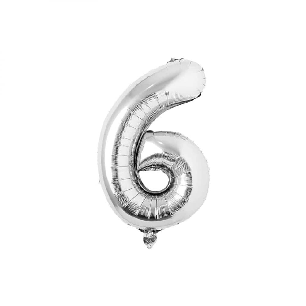 Globo plateado Número 6 - 16 pulgadas - - Imagen 1