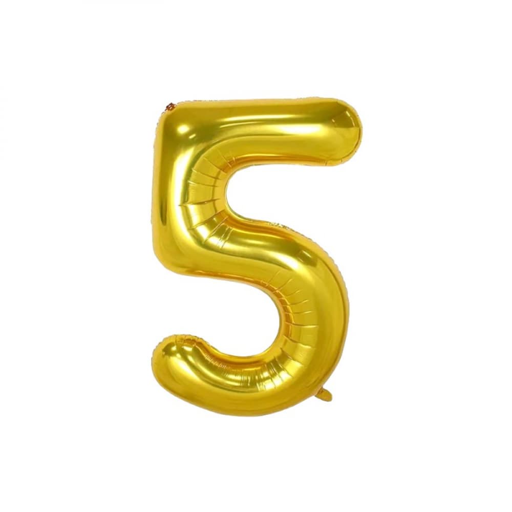 Globo dorado número 5 Balloon (16 pulgadas) - Imagen 1