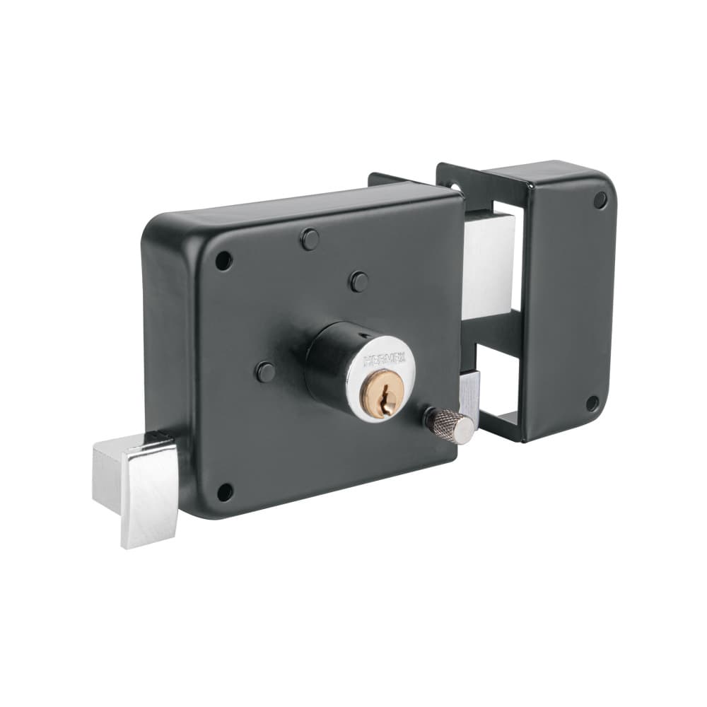 Cerradura de sobreponer derecha color negro mate Hermex CS-756D - Miniatura 1