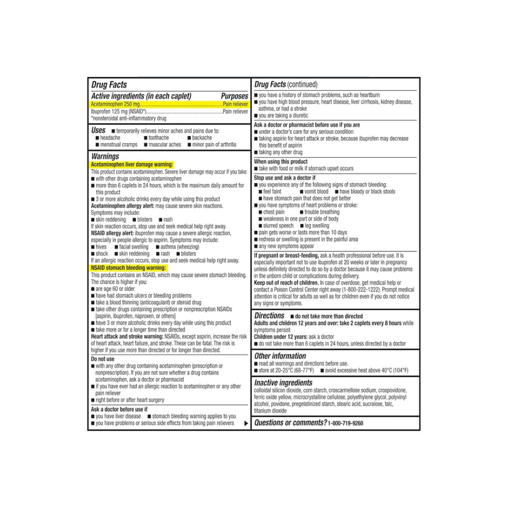 Acetaminofén 250 mg + Ibuprofeno 125 mg GoodSense (36 tabletas) - Miniatura 2