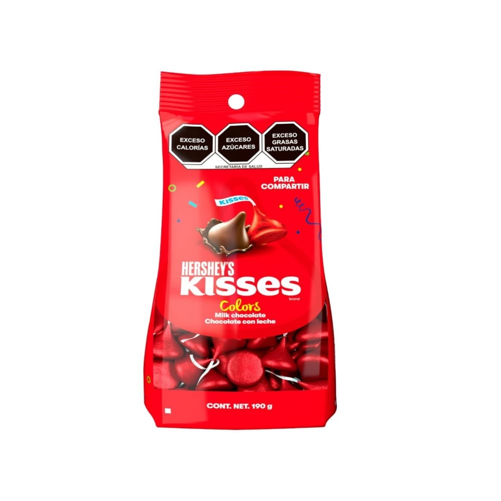 Chocolate con leche fiesta rojo Hershey's Kisses (190 g / 6.7 oz) - Imagen 1