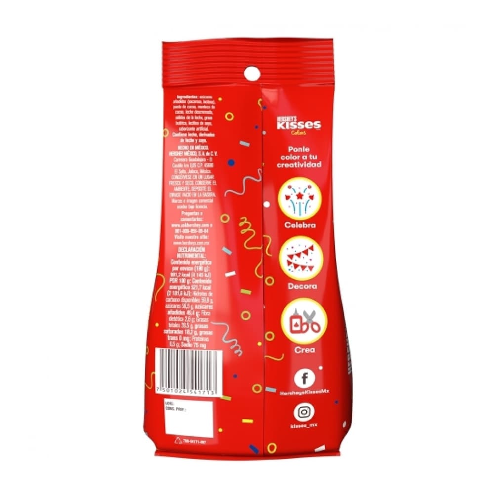 Chocolate con leche fiesta rojo Hershey's Kisses (190 g / 6.7 oz) - Miniatura 2