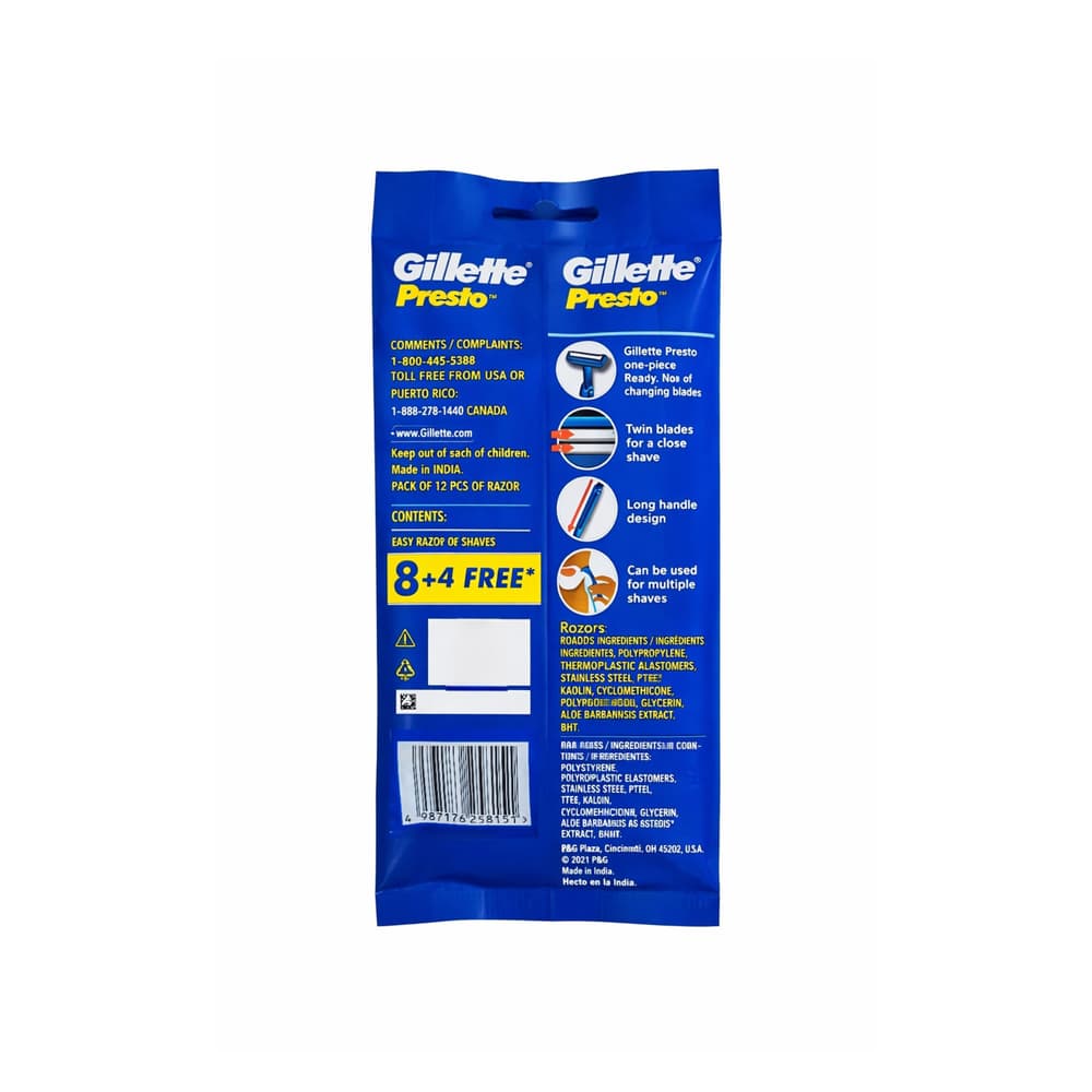 Maquinilla desechable de afeitar Gillette Presto (12 U) - Miniatura 3