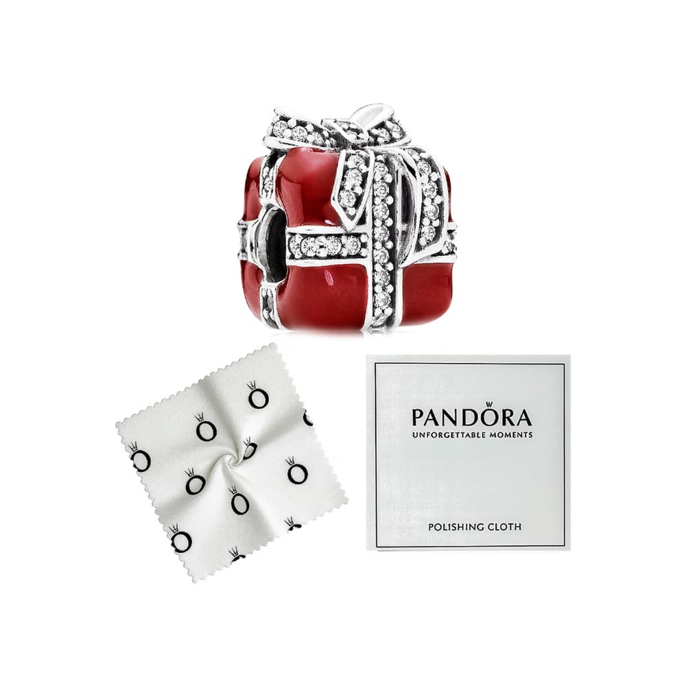 Charm de plata S925 estilo Pandora regalo rojo - Miniatura 2