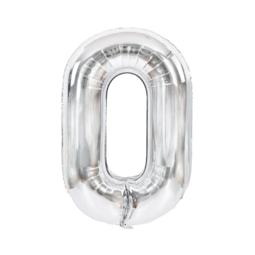 Globo plateado Número 0 -32 pulgadas- - Imagen 1