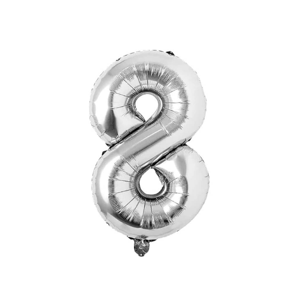 Globo plateado Número 8 -32 pulgadas- - Imagen 1