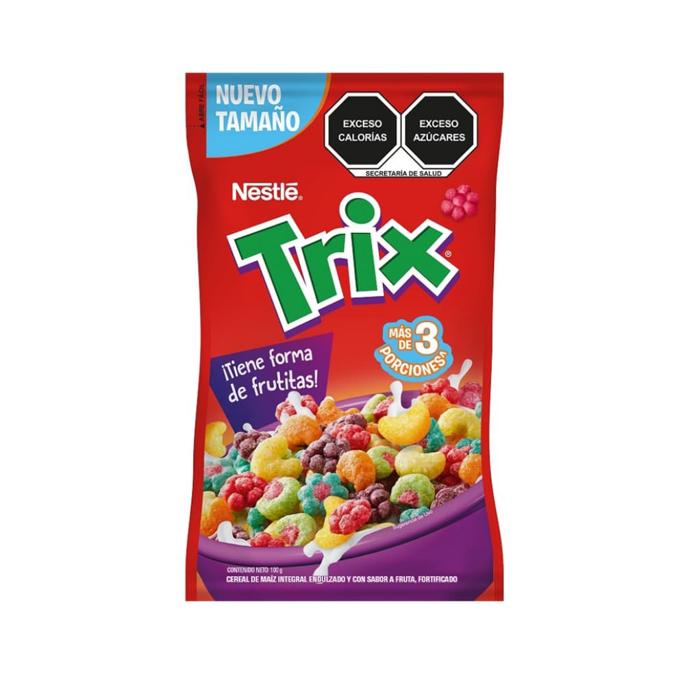 Cereal de maíz integral endulzado sabor a frutas Trix Nestlé (100 g / 3.52 oz) - Imagen 1