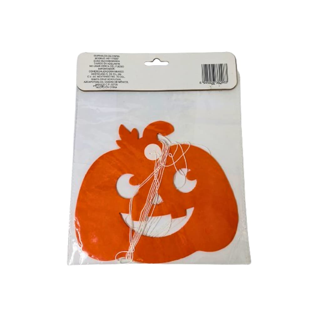 Guirnalda de papel Halloween diseño calabaza - Miniatura 2