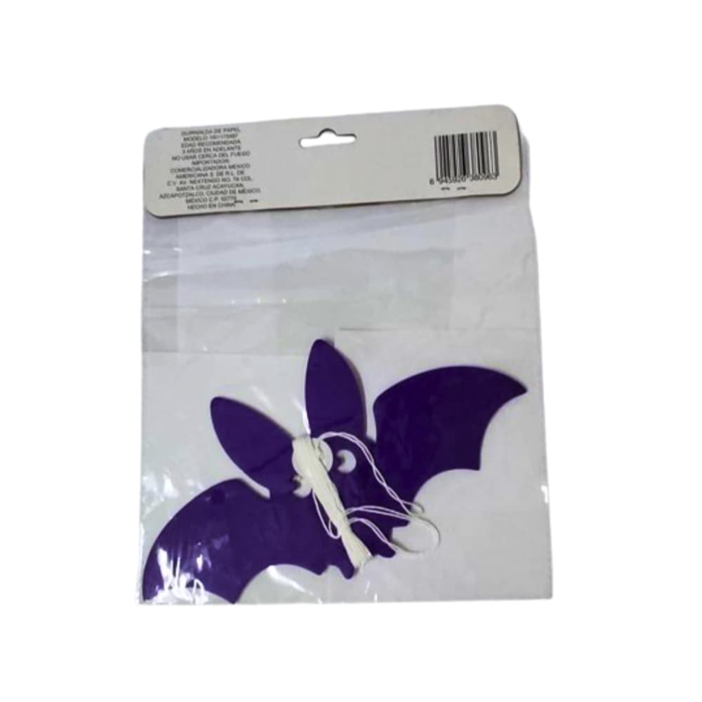 Guirnalda de papel Halloween diseño murciélago - Miniatura 2