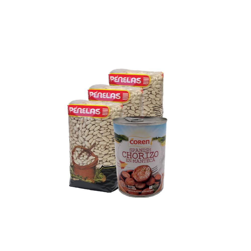 Frijol blanco Penelas + Chorizo español en manteca Coren - Imagen 1