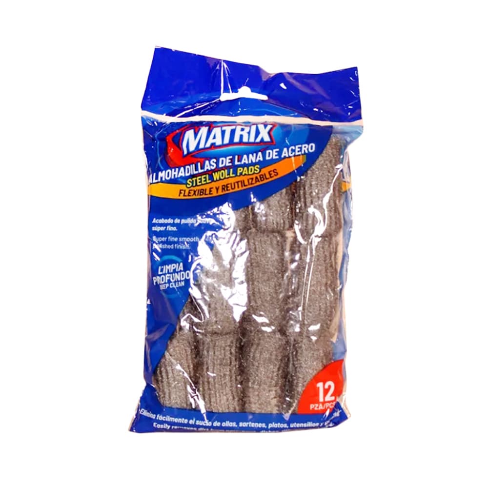 Almohadillas - estropajos - de lana de acero Matrix (12 U) - Imagen 1