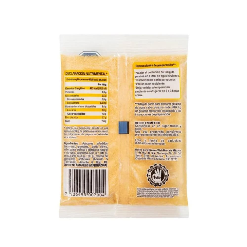 Gelatina sabor durazno Aurrera (120 g / 4.2 oz) - Miniatura 2