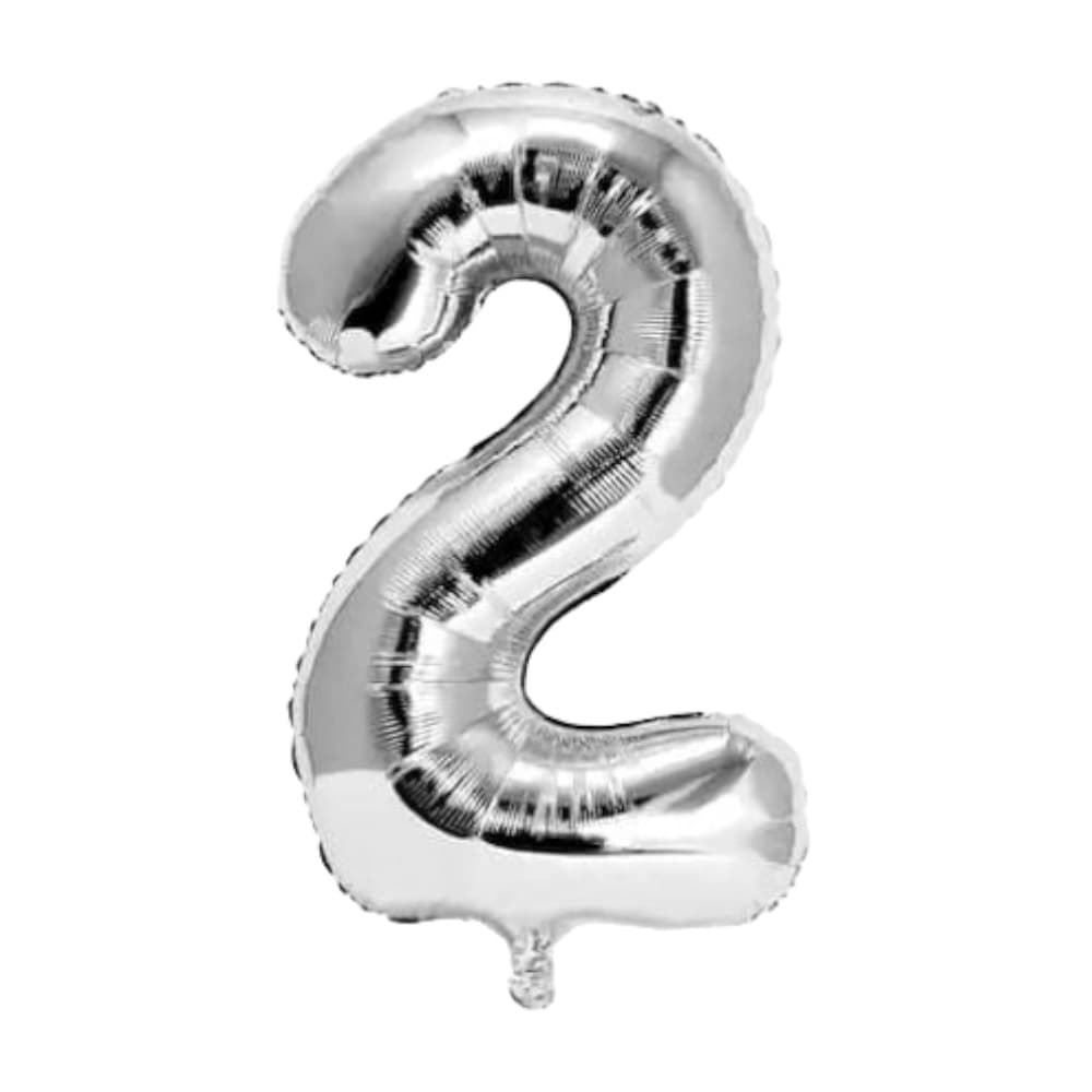 Globo plateado Número 2 Balloon (32 pulgadas) - Imagen 1