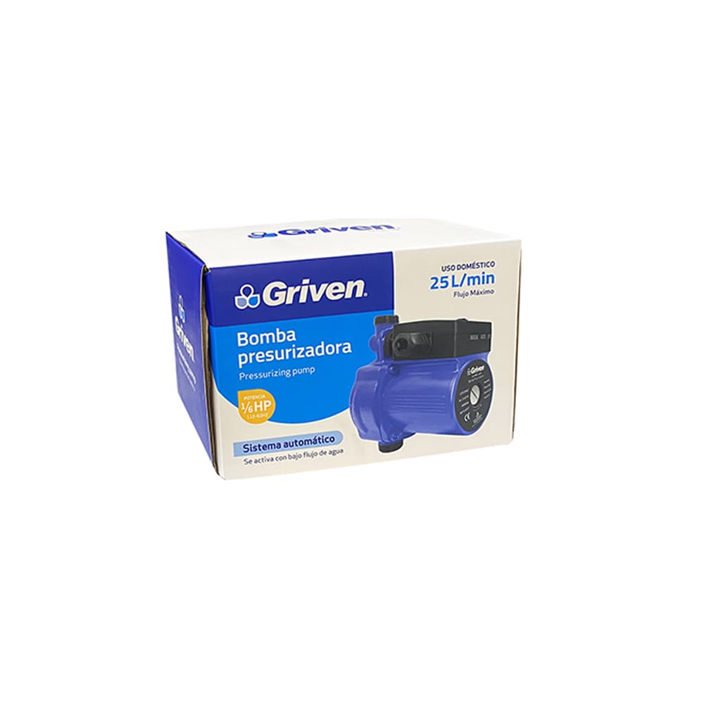 Bomba presurizadora de 1/6HP Griven - Imagen 1
