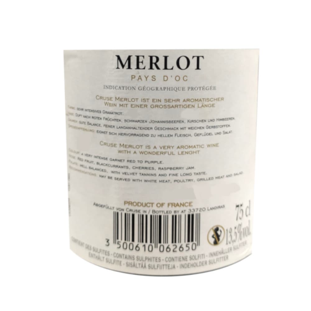 Vino tinto Merlot Cruse (750 ml) - Miniatura 3