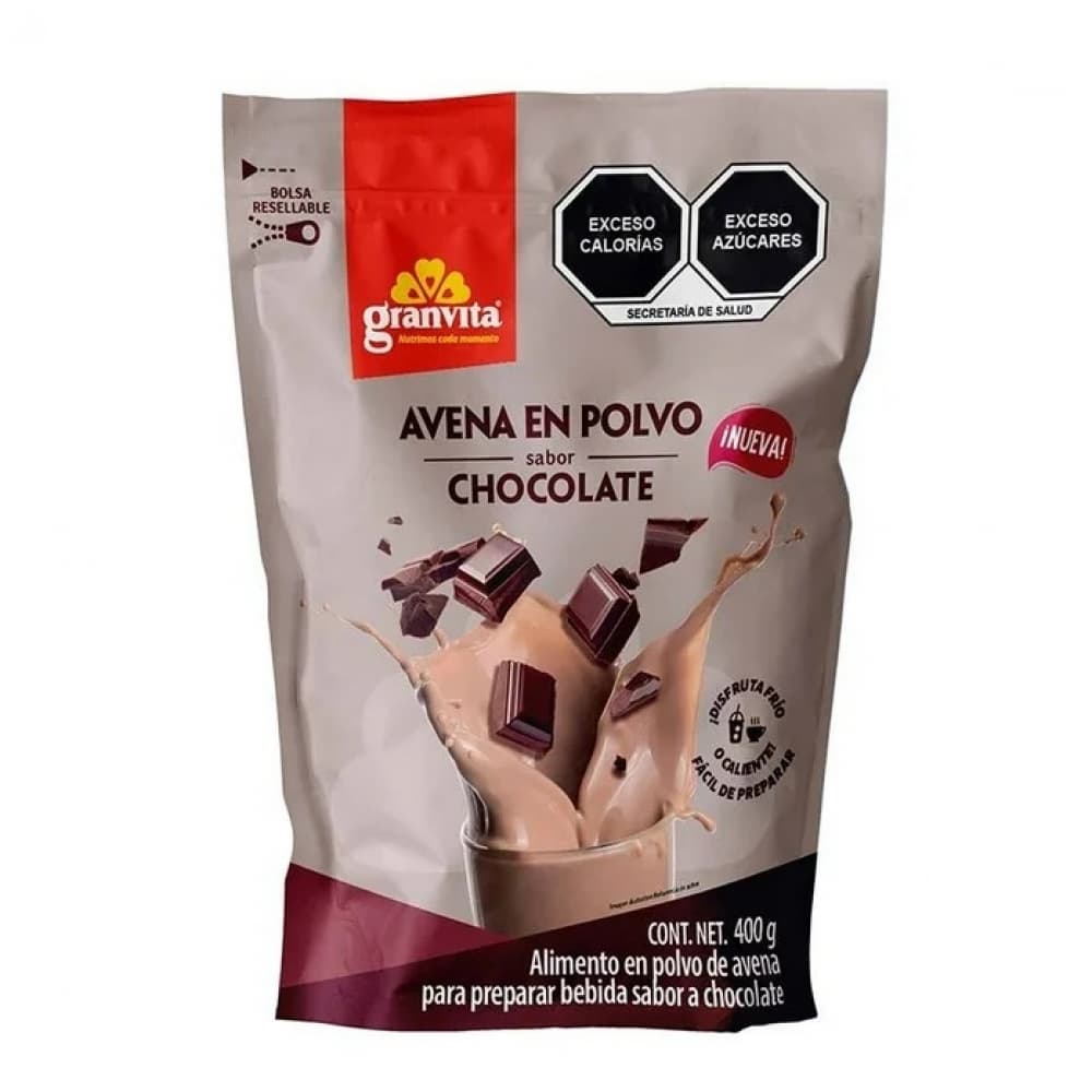Avena en polvo sabor chocolate Granvita ALLÁ (400 g / 14.11 oz) - Imagen 1