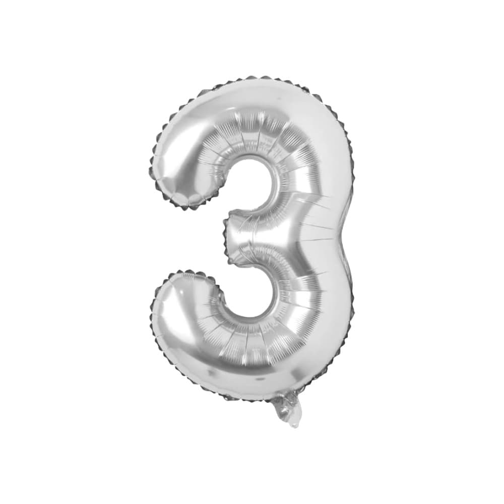 Globo plateado número 3 -32 pulgadas- - Imagen 1
