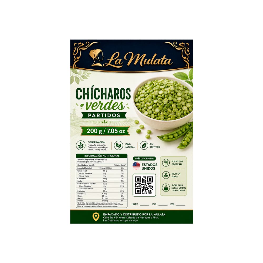 Chícharos verdes partidos La Mulata (200 g / 7.05 oz) - Miniatura 2
