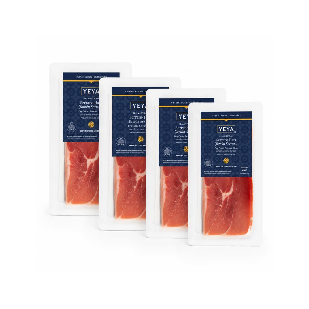 Jamón Serrano en lonchas YEYA (4 x 85 g / 3 oz) - Miniatura 1
