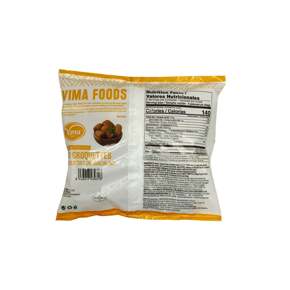 Croquetas de bacalao Vima Foods (500 g / 1.1 lb) - Miniatura 2