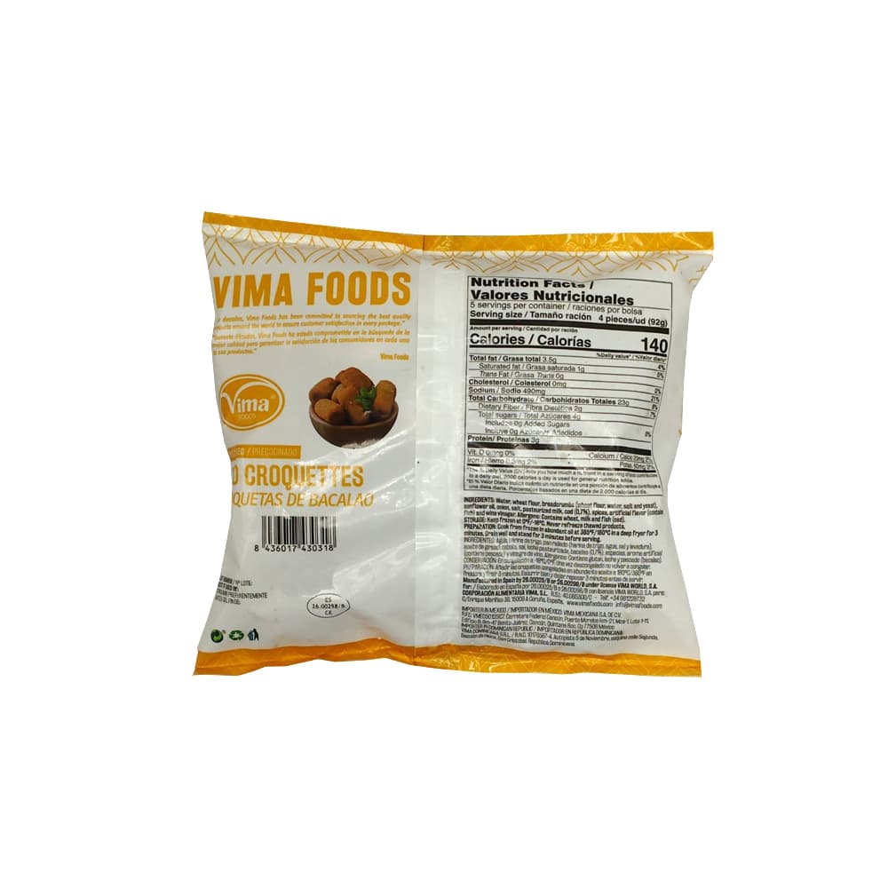 Croquetas de bacalao Vima Foods (500 g / 1.1 lb) - Miniatura 2