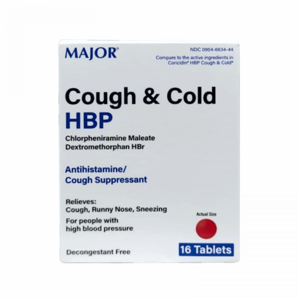 Clorfeniramina 4 mg + dextrometorfano HBr 30 mg Major (16 tabletas) - Imagen 1