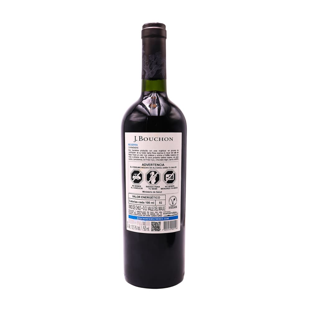 Vino tinto Reserva Carménère J. Bouchon (750 ml) - Miniatura 2